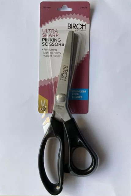 Birch 230mm Pinking scissors shears suitable for light to heavy fabrics