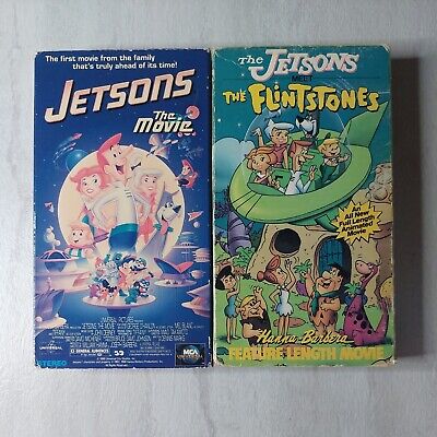 The Jetsons Meet the Flintstones & Jetson The Movie! VHS Warner Bros Rare