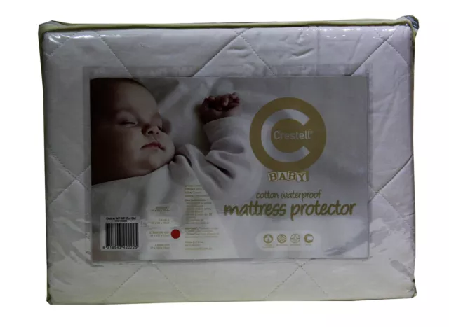 Crestell Baby Cot Cotton Filled Standard Waterproof Mattress Protector