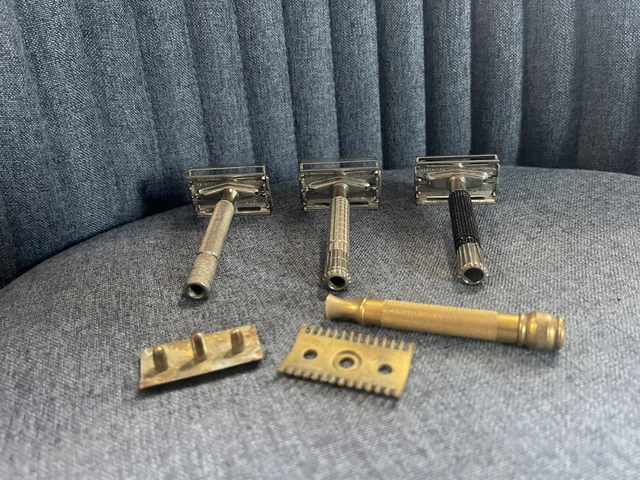 Vintage Gillette safety razor lot. Old Type/Flare tip/Super Speed.