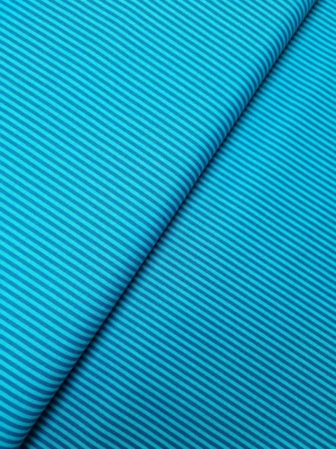 Simple Stripe Blue & Turq - Makower 100% Cotton Fabric Craft Quilting Material