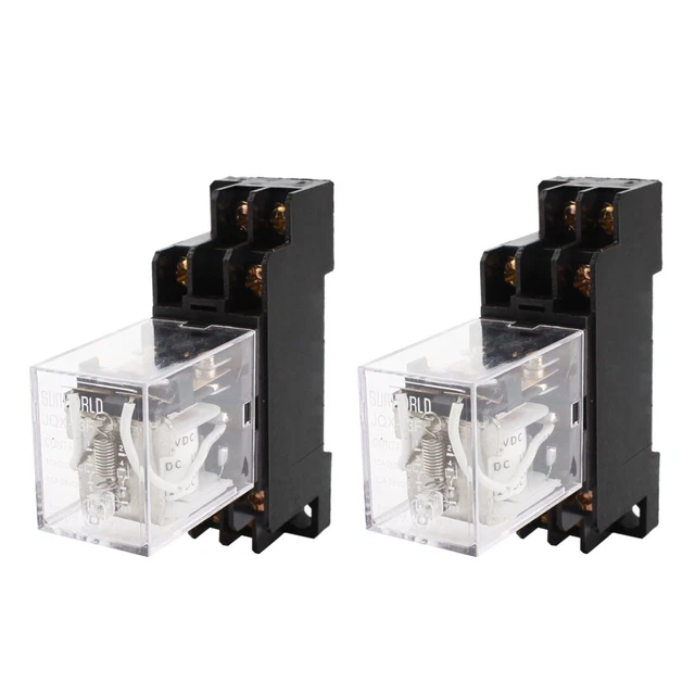 2 PIEZAS JQX-13F DC 12V bobina DPDT 8 pines corriente relé electromagnético con hembra