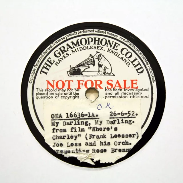 JOE LOSS ORCHESTRA "My Darling, My Darling" (E+) HMV SHELLAC TEST [78 RPM]