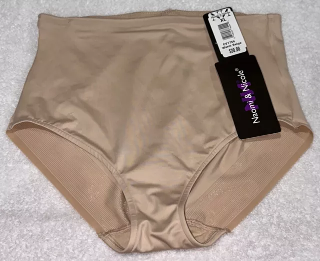 NAOMI NICOLE Soft Smooth NUDE Firm Control Waistline Brief Panty Womens Sz XL 2