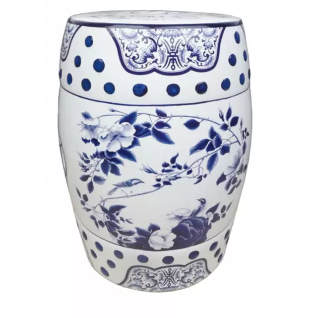 Blau Keramik Hocker orientalisch chinesisch weiß Porzellan Hocker Tisch M11926S