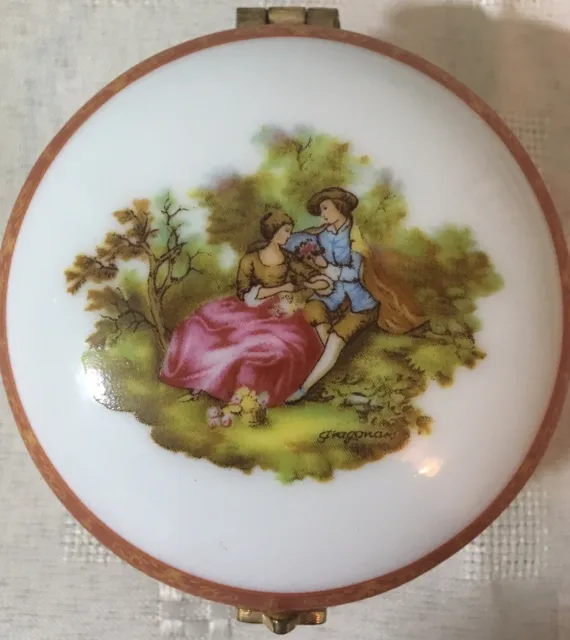 Porcelain Limoges Fragonard White Trinket Dish Exquisite Rococo With Love Scene