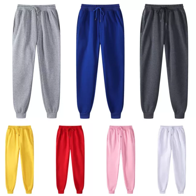 Women Men Unisex Fleece Sweat Pants Pants Trousers Jogging Bottoms Casual Solid