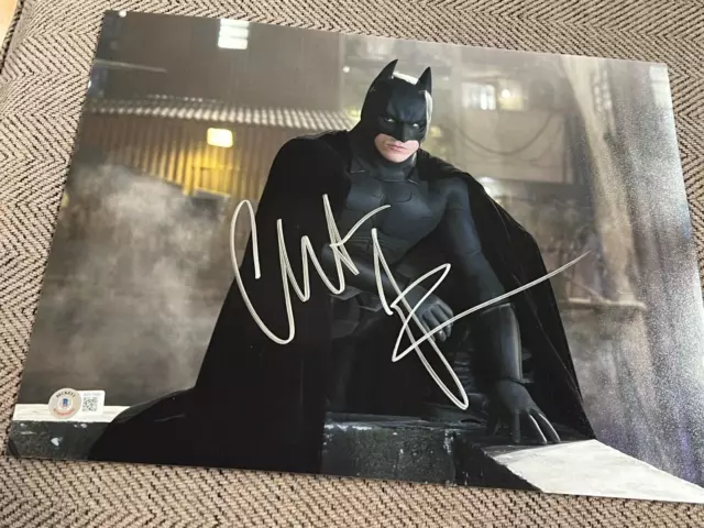 CHRISTIAN BALE SIGNED AUTOGRAPH 11x14 PHOTO BATMAN DARK KNIGHT BECKETT BAS