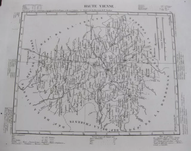 1835 Carte Atlas Géographique France Haute Vienne Limoges