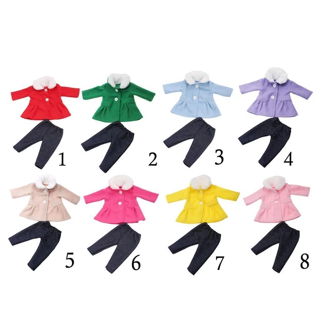 Set di accessori per bambole, trench e pantaloni da 18 pollici