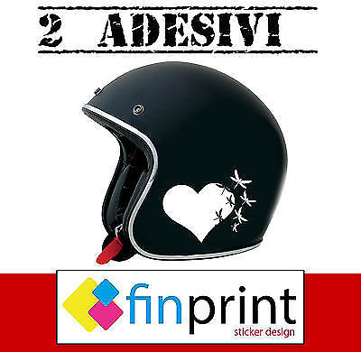 coppia adesivi cuore per casco stickers moto auto scooter fuoristrada 4x4 tuning