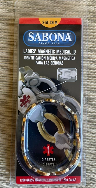 NEW SABONA Ladies Magnetic Medical ID Bracelet Diabetes Size Small-Medium