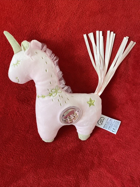 🇫🇷Doudou Peluche Licorne Hochet Rose Etoile Dore Miroir Mots D Enfants Neuf 4
