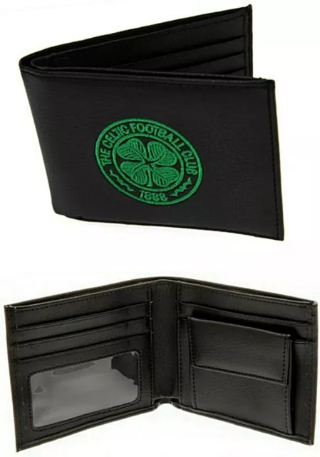 Celtic Fc Leather Wallet Embroidered Crest Football Money Coin Cash Card Purse