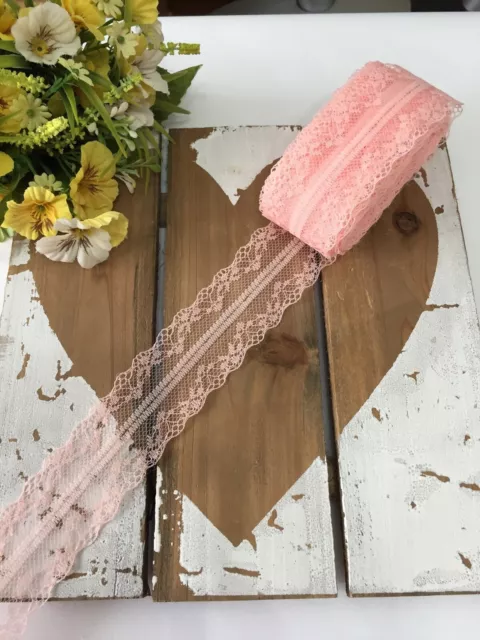 Spitzenband Spitzenborte lachs zum nähen Zierband Spitze Hochzeit Kleid Bluse