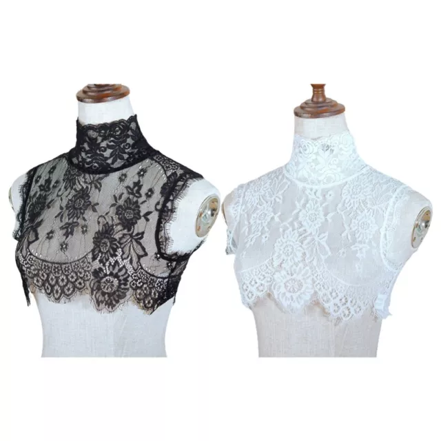 Women Ladies Lace False Collar Fake Half Shirt Blouse Detachable Shoulder Wrap