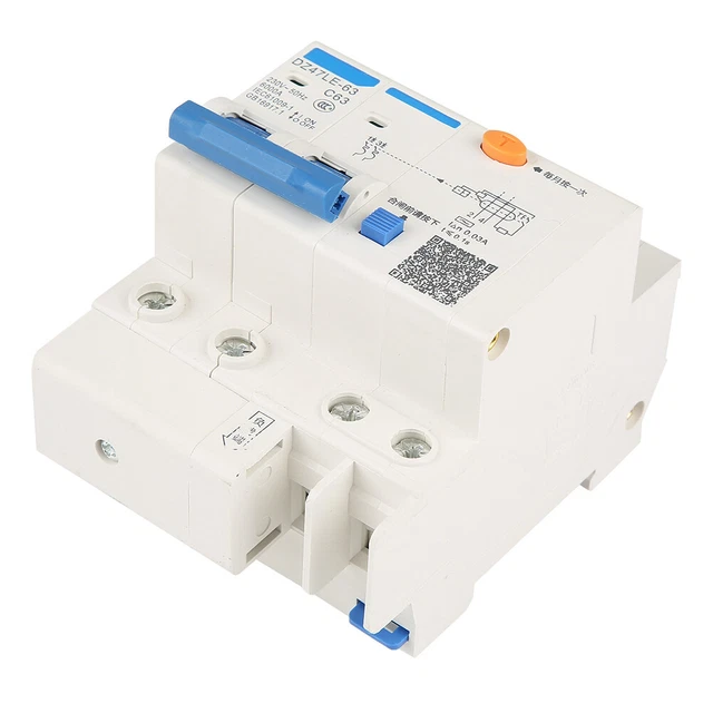Disjoncteur Différentiel 63A 30mA DZ47LE-63 - Protection Fuite, Surtension Et Court-Circuit - 230V