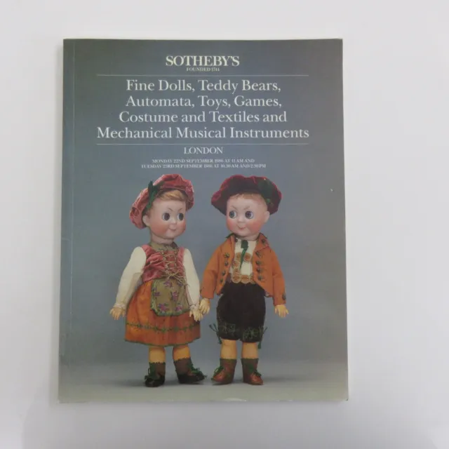 catalogue de vente aux enchères SOTHEBY'S 1986 : poupées OURS jouets AUTOMATES