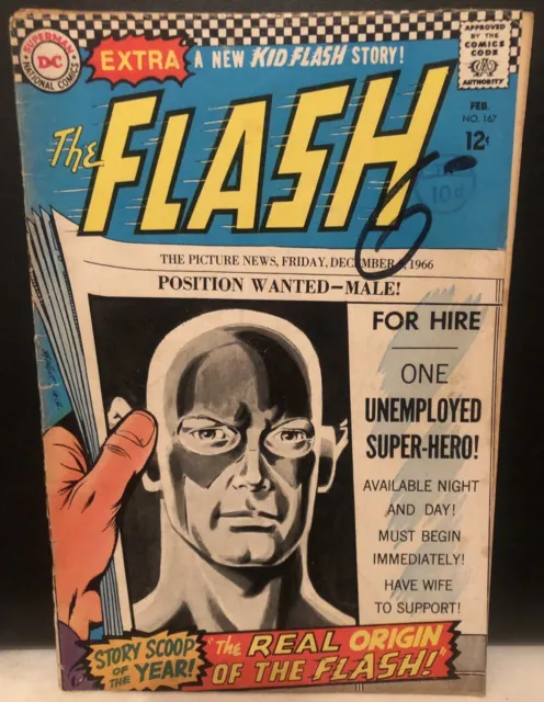 THE FLASH #167 Comic Dc Comics 1967 Silver Age 2.0
