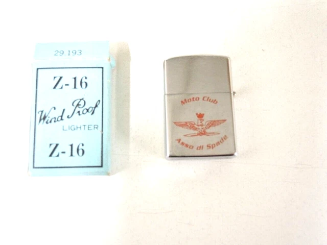 Zippo - accendisigari inox "asso di Spade" motoraduno anni 90 nuovo