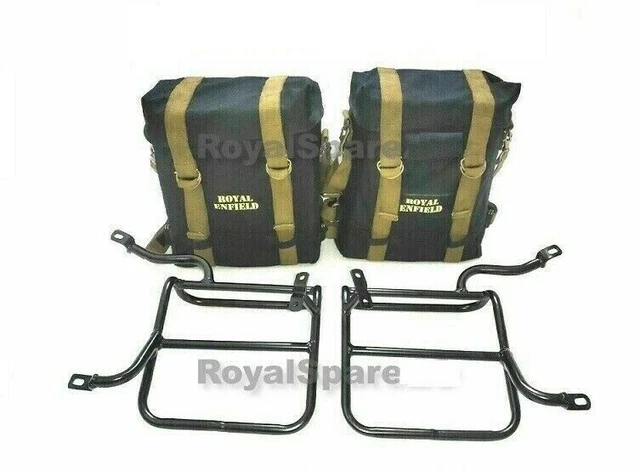 Paire de sacoches Royal Enfield Military noir et kit de montage pour...