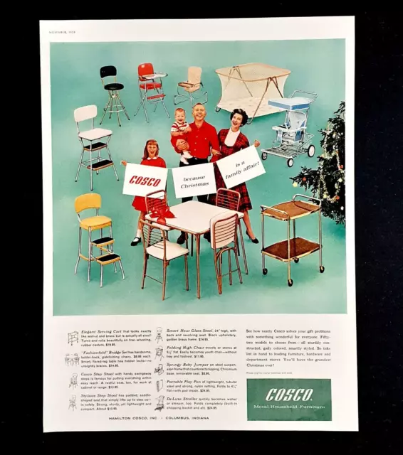 Cosco furniture ad vintage 1959 Christmas family gift advertisement