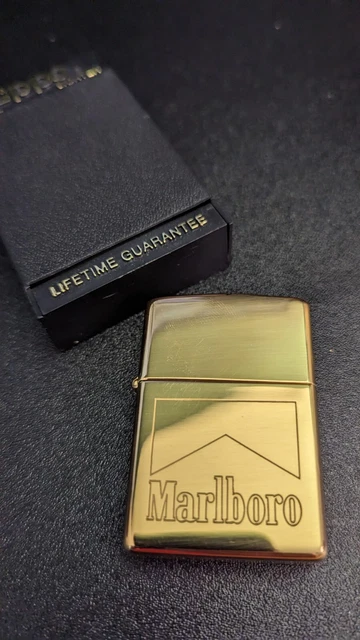 Zippo Collectable Lighter Marlboro High Polish Brass New 1990's