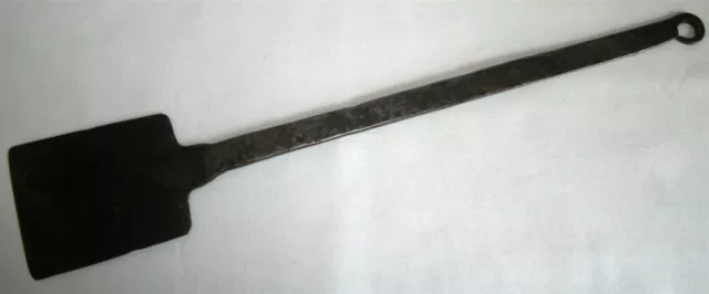 Antique Early Hand Forged Wrought Iron Spatula Primitive Tool Peel 15 1/4"