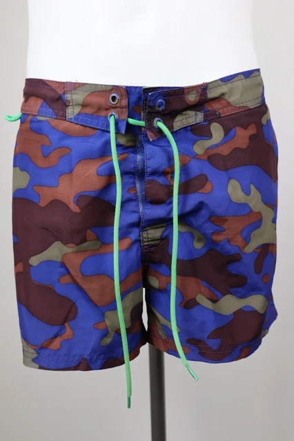 Short De Bain Quicksilver Aikau Homme Taille 33 - Noir, Nylon, Vintage - Occasion Très Bon état