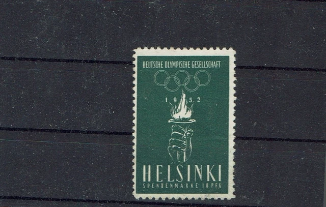Spendenmarke 10 Pfg " Deutsche Olympische Gesellschaft - Helsinki 1952 "