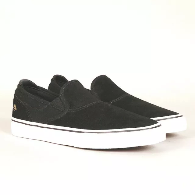 Emerica Shoes Wino G6 Slip On Black White Gold Skateboard Sneakers