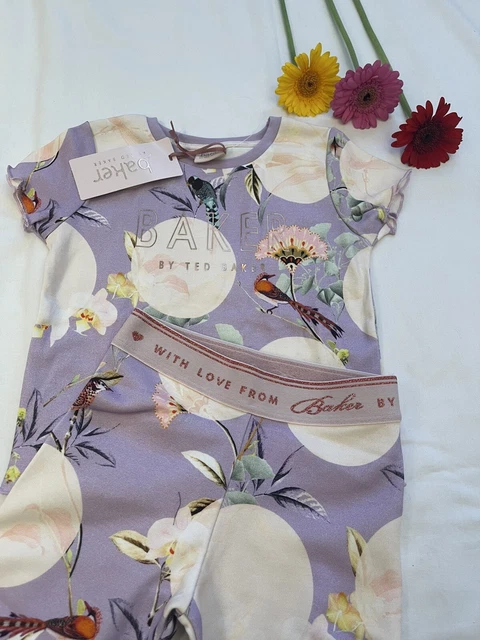 Set top e leggings pigiami da notte Ted Baker per ragazze nuovi con etichette età 12-18 mesi 2