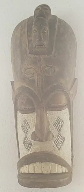 Vintage West African Gabon Punu Tribe Art Antique Yoruba Igbo Wood Mask Africa 3