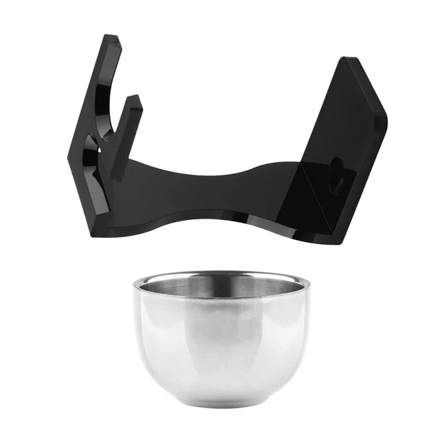 Pennello Barba E Ciotola Kit Barba Supporto Metallo Maggiore