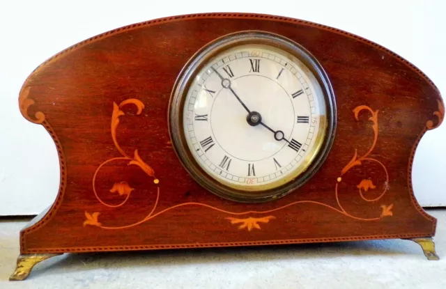 antique Mantel CLOCK Edwardian  c1910 Art Nouveau style English working