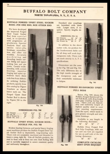 1931 Buffalo Bolt Company North Tonawanda New York Steel Sucker Rods Print Ad