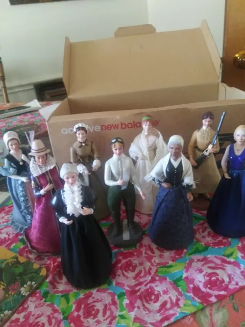 Remember The Ladies Lot Of 9 VTG Collectible US Historical Society Figurines .