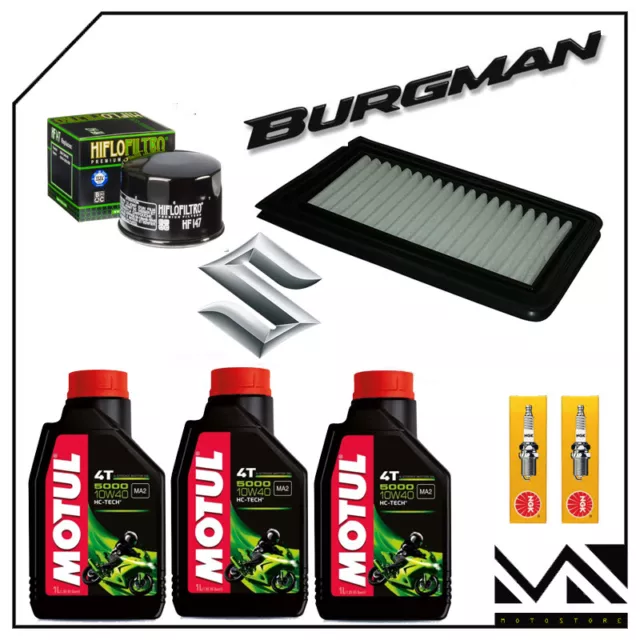 Set Révision Entretien Huile Filtre Air Bougies Suzuki An Burgman 650 Année 2004