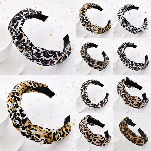 Women New Leopard Print Headband Turban Hairband Head Tie Twist Knot Hair Hoop