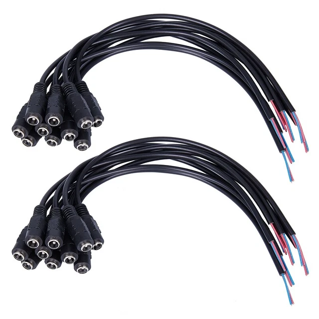 20 pz spina 12 V DC presa jack connettore cavo 5,5X2,1 mm con KaU2C9
