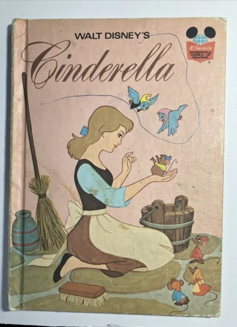Vintage 1974 Walt Disney's Cinderella Book Disney Wonderful World of Reading 3