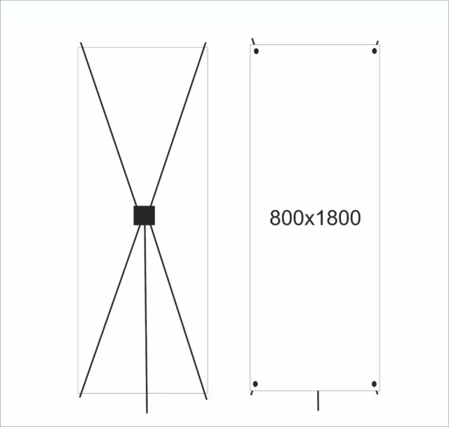 X-Banner, XBanner Display 80 x 160 cm inkl. Tragetasche ohne Druck (800x1800 mm)