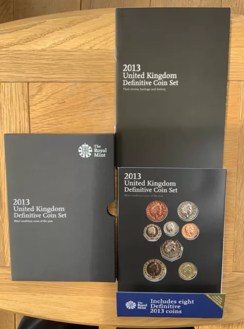 2013 Royal Mint Uk Black Pack- Definitive Coin Set -Brilliant Uncirculated Coins