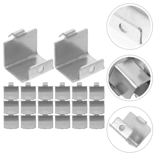 CAASFOOY 25 Pezzi Clip Mensole Frigorifere Clip, Clip per Ripiano Congelatore Supporto per Mensola Frigo Frigorifero Ganci in Acciaio Inox Clip per Mensola per Frigorifero Frigorifero