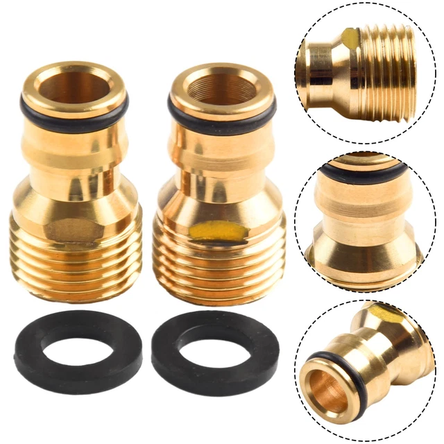 2 Pcs Universal Kitchen Tap Connector Mixer Garden Hose Pipe Adaptor Joiner KIT 2