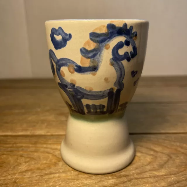 Vintage M A Hadley Pottery Horse Egg Cup 4.25” Tall