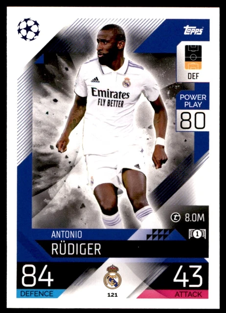 TOPPS MATCH ATTAX 2022 2023 Antonio R diger Real Madrid C F No 121 topps-match-attax-2022-2023-antonio-r-diger-real-madrid-c-f-no-121