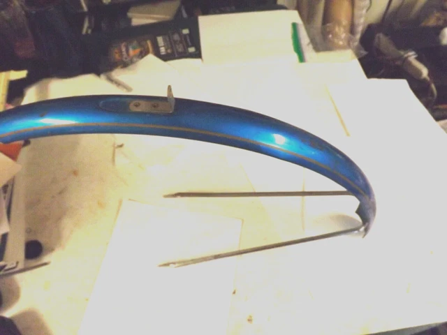 1976 Schwinn Factory Suburban Sky Blue Front Fender Needs Restore & Re-Paint