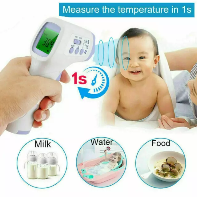IR Infrarot Digital Thermometer berührungsloses Stirn Baby/Erwachsene Körperthermometer