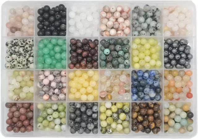 Natural Stone Beads for Jewelry Making Kits Round 960pcs